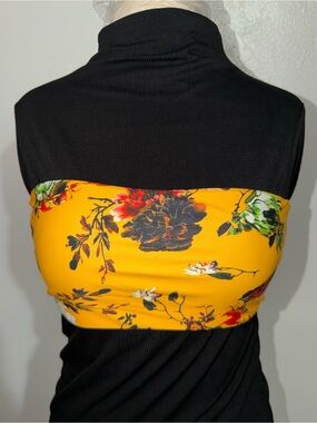 Zaful Yellow Floral Bandeau Tube Top